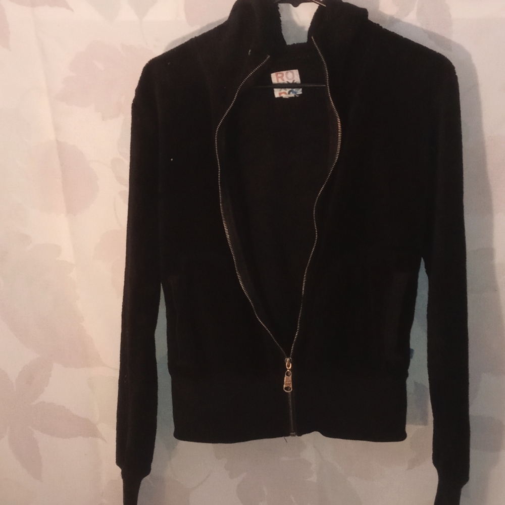 Roxy Black fuzzy Jacket Size M